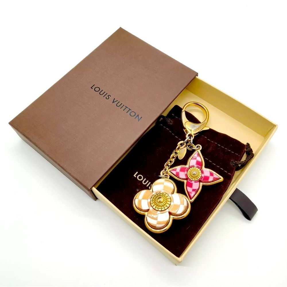 100% Auth Louis Vuitton LV Metal Resin Mosaique Bag Charm Rouge Fauviste